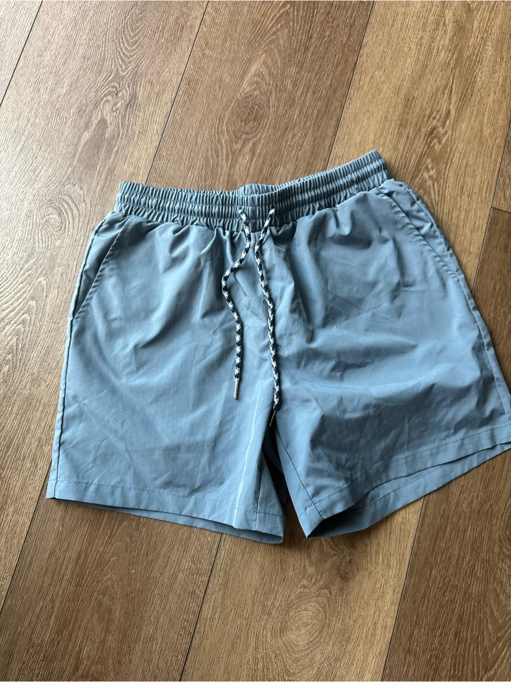 SHEIN Dusty Blue Elastic Drawstring Shorts